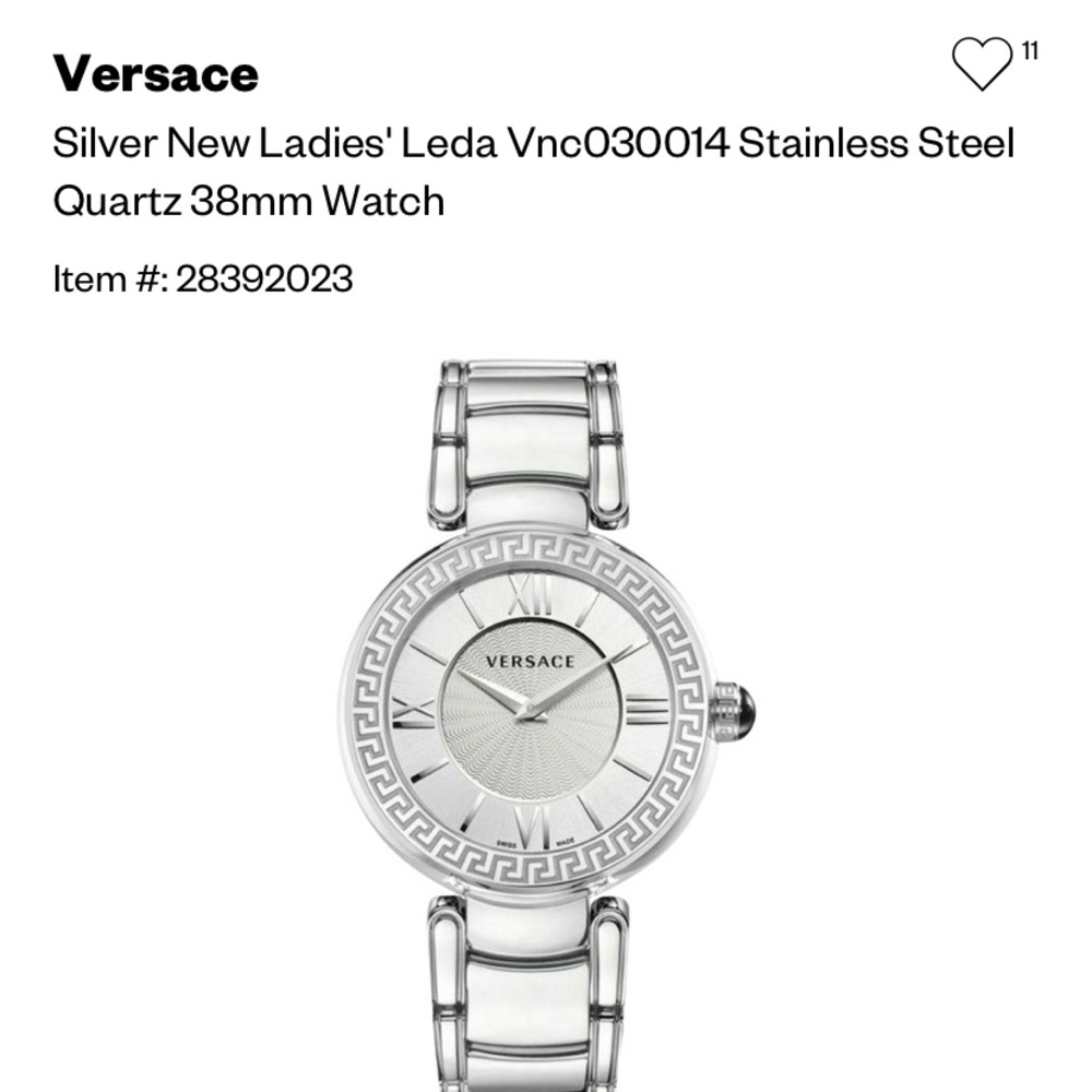 Versace silver women quartz watch 38mm